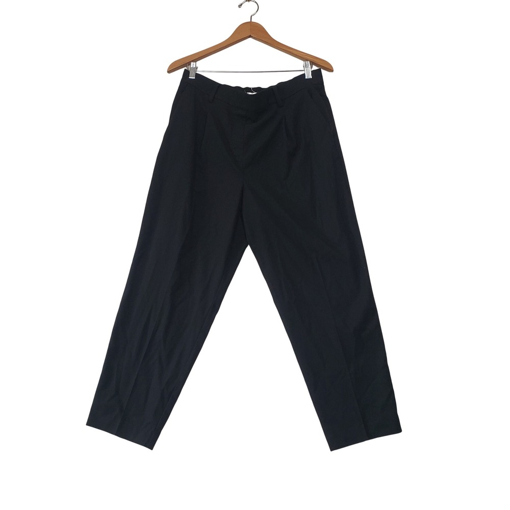 LOFT‎ Tapered Pleated Trousers Women Large Black Elastic Back Business Casual